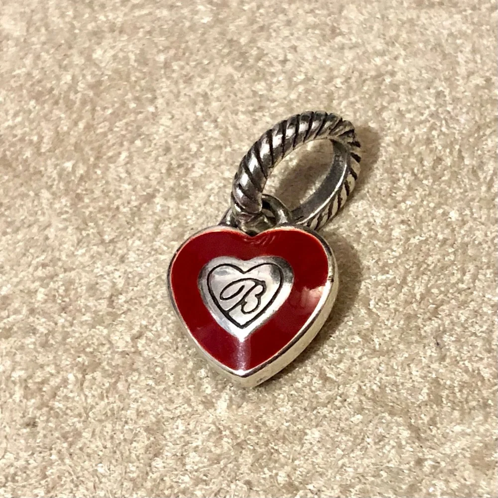 ❌SOLD❌ Brighton Red Heart charm with crystals & Brighton 🅱️ on one side Retired - Picture 2 of 6
